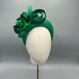 emerald green halo fascinator millinery