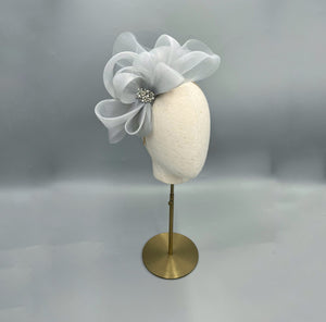 Silver grey fascinator 