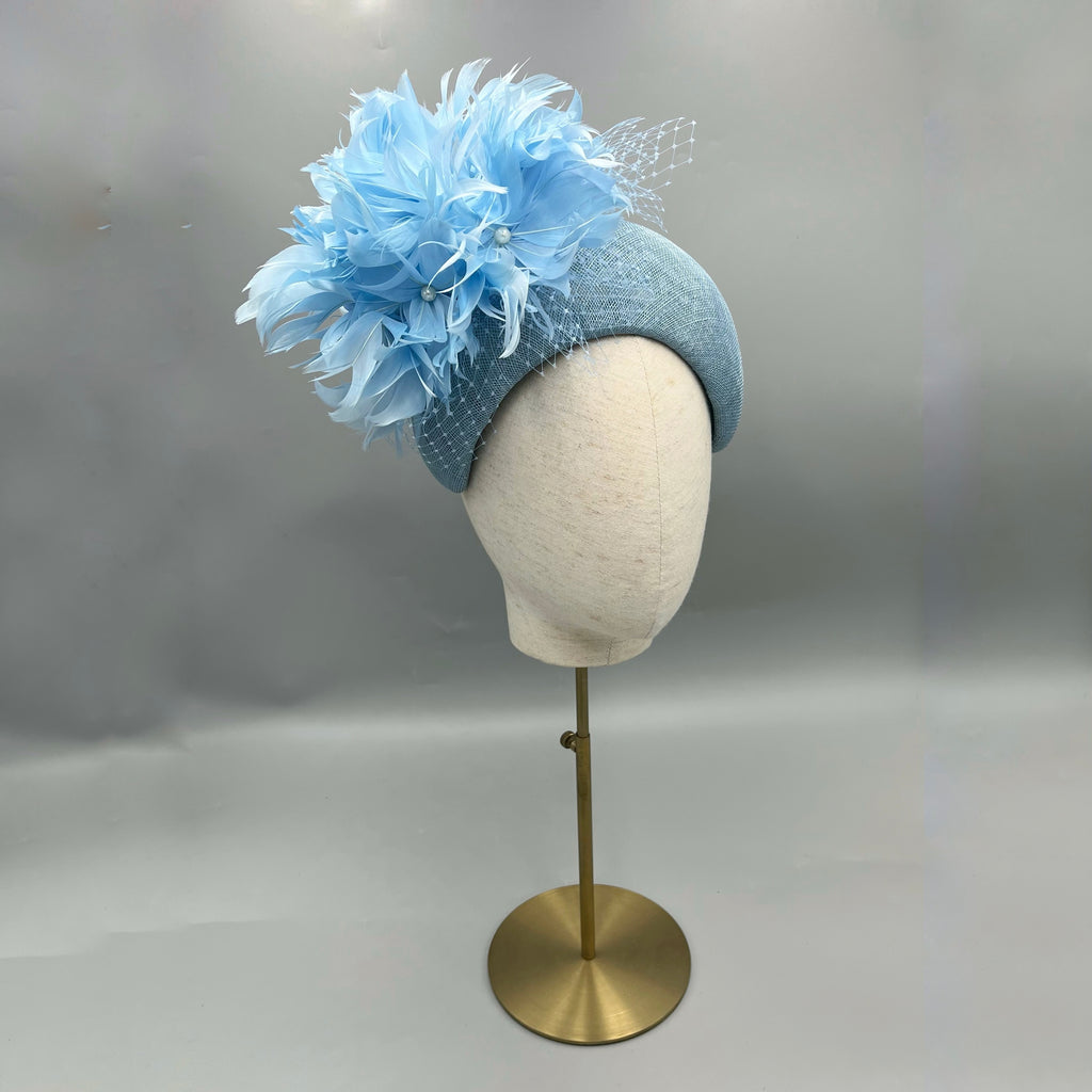 Sky blue hat fascinator