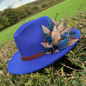 ‘Bonnie’ fedora in royal blue