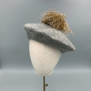 Pom Beret - Grey