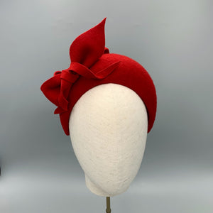 red felt fascinator